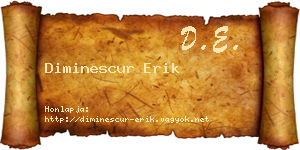 Diminescur Erik névjegykártya